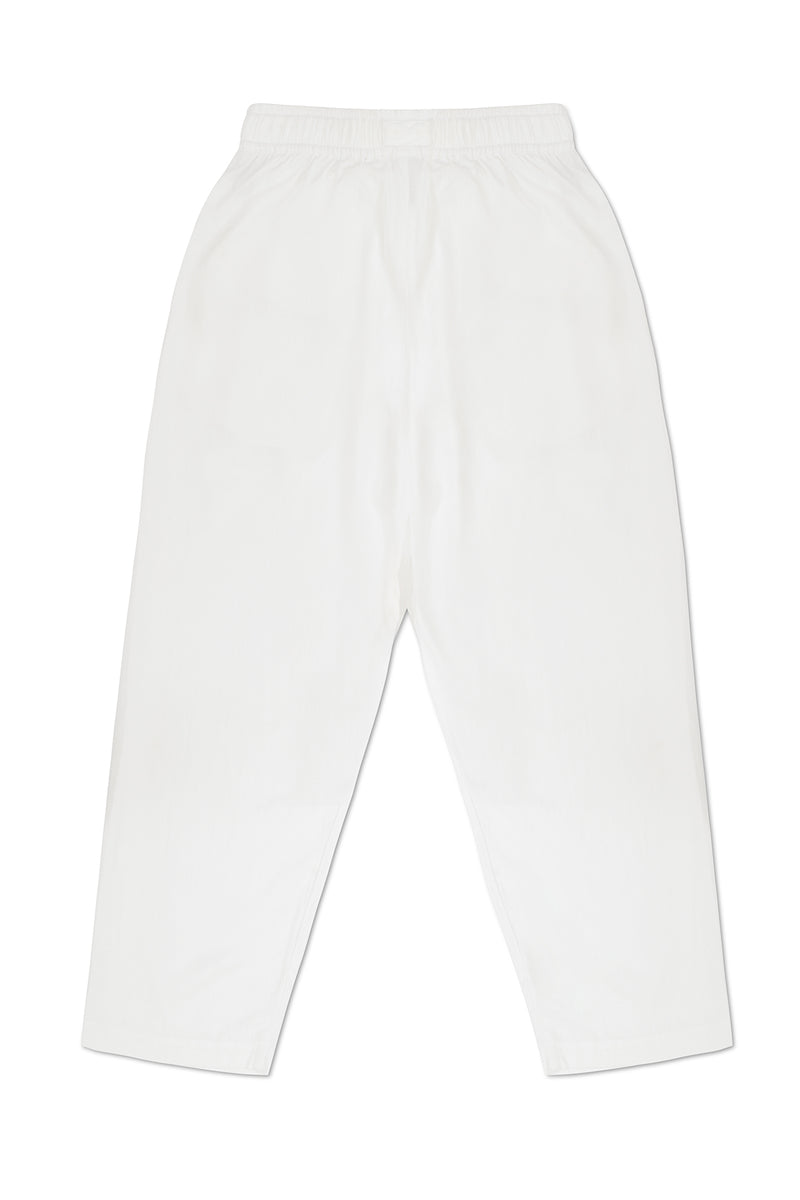 LINEN BOXER PANTS IN WHITE
