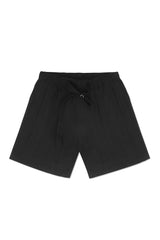 LINEN BELTED SHORTS IN BLACK