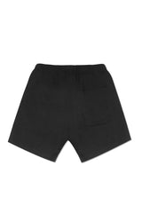 LINEN BELTED SHORTS IN BLACK