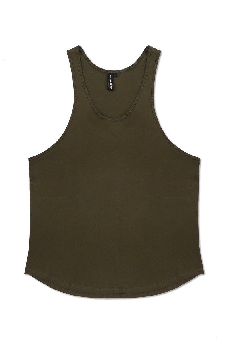 TANK TOP WITH INK IN ARMY GREEN