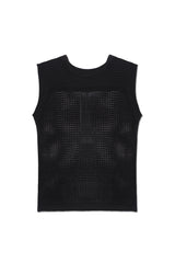 KNIT SLEEVELESS SHIRT IN BLACK