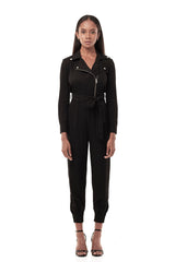 Moto jumpsuit in black small