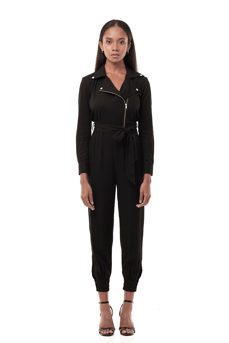 Moto jumpsuit in black small