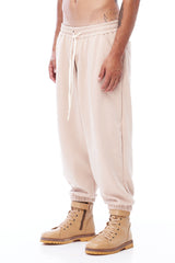 FLEECE BOXER PANTS IN TAN