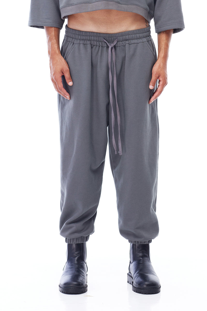 FLEECE BOXER PANTS IN CHARCOAL