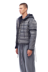 PUFFER JACKET WITH LACING IN GREY