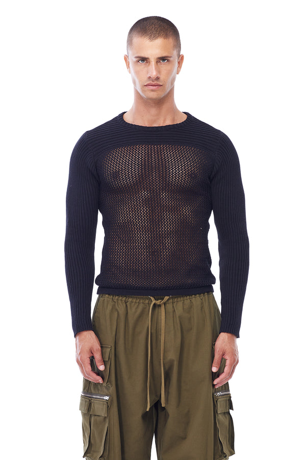 mesh knit sweaters