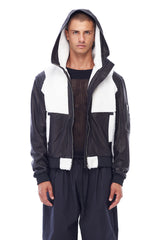 HOODED SHEARLING JACKET IN WHITE SHEARLING