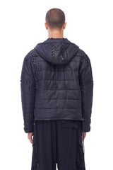 PUFFER JACKET WITH LACING IN BLACK