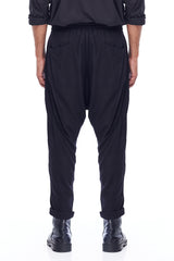 FULL LINEN TROUSER IN BLACK