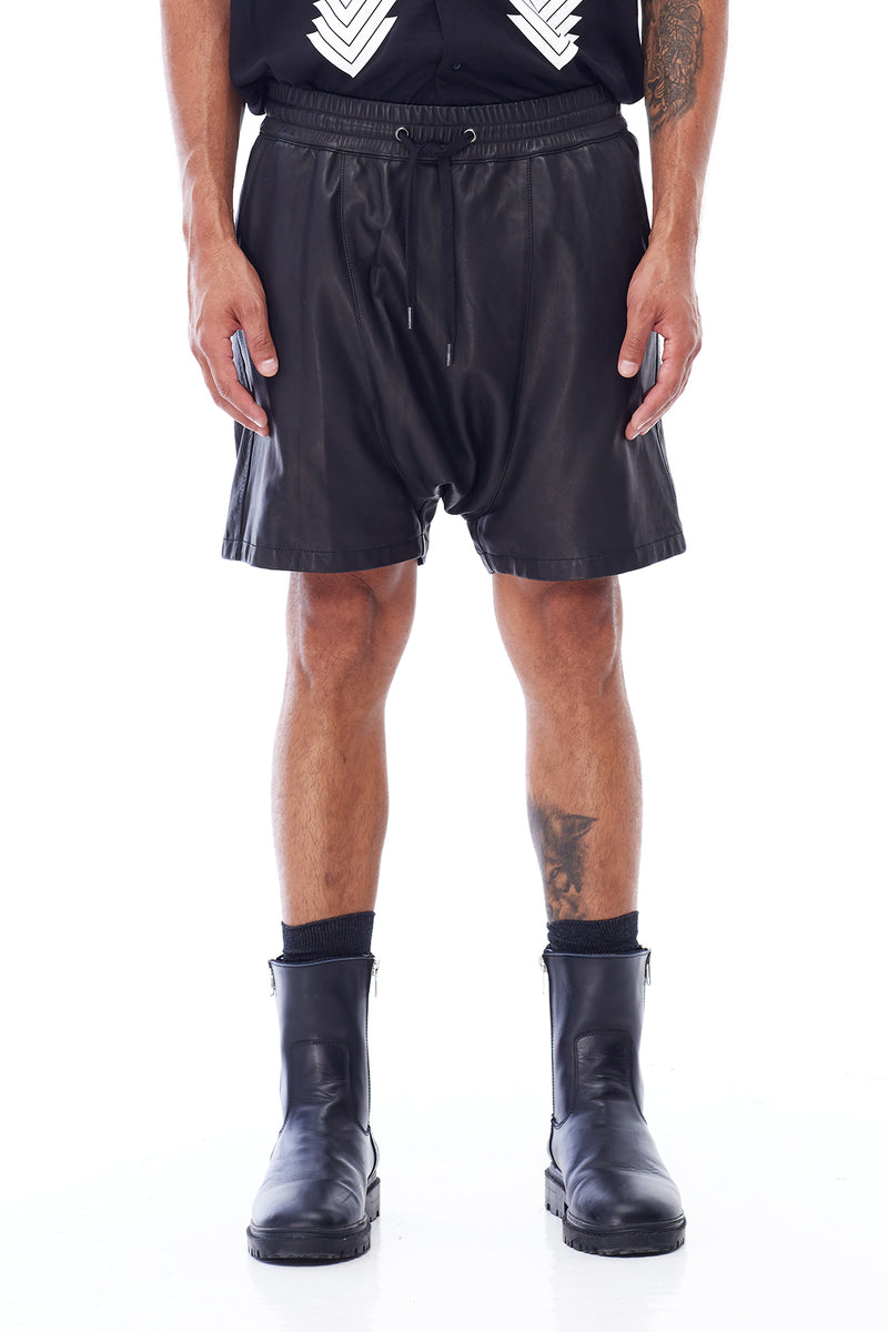 DROP CROTCH LEATHER SHORTS