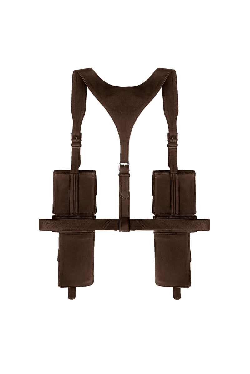 UTILITY HARNESS IN BROWN LEATHER