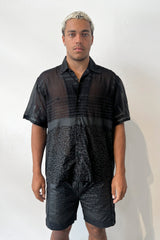 SHEER SAHARA PARTY SHIRT IN BLACK