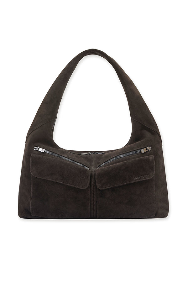 Arc Bag in Brown Suede