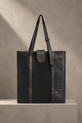 JONNY COTA accessories OS LEATHER LOGO TOTE BAG IN BLACK
