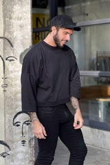 JONNY COTA aw23 BOXER FLEECE SWEATSHIRT IN BLACK