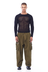 JONNY COTA aw23 CARGO BOXER PANTS IN ARMY GREEN