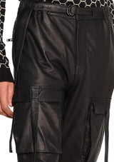 JONNY COTA aw23 LEATHER MOJAVE PANTS IN BLACK