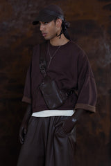 JONNY COTA AW25 BOXER FLEECE SWEATSHIRT IN BROWN