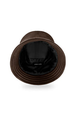 JONNY COTA AW25 BUCKET HAT IN BROWN LEATHER