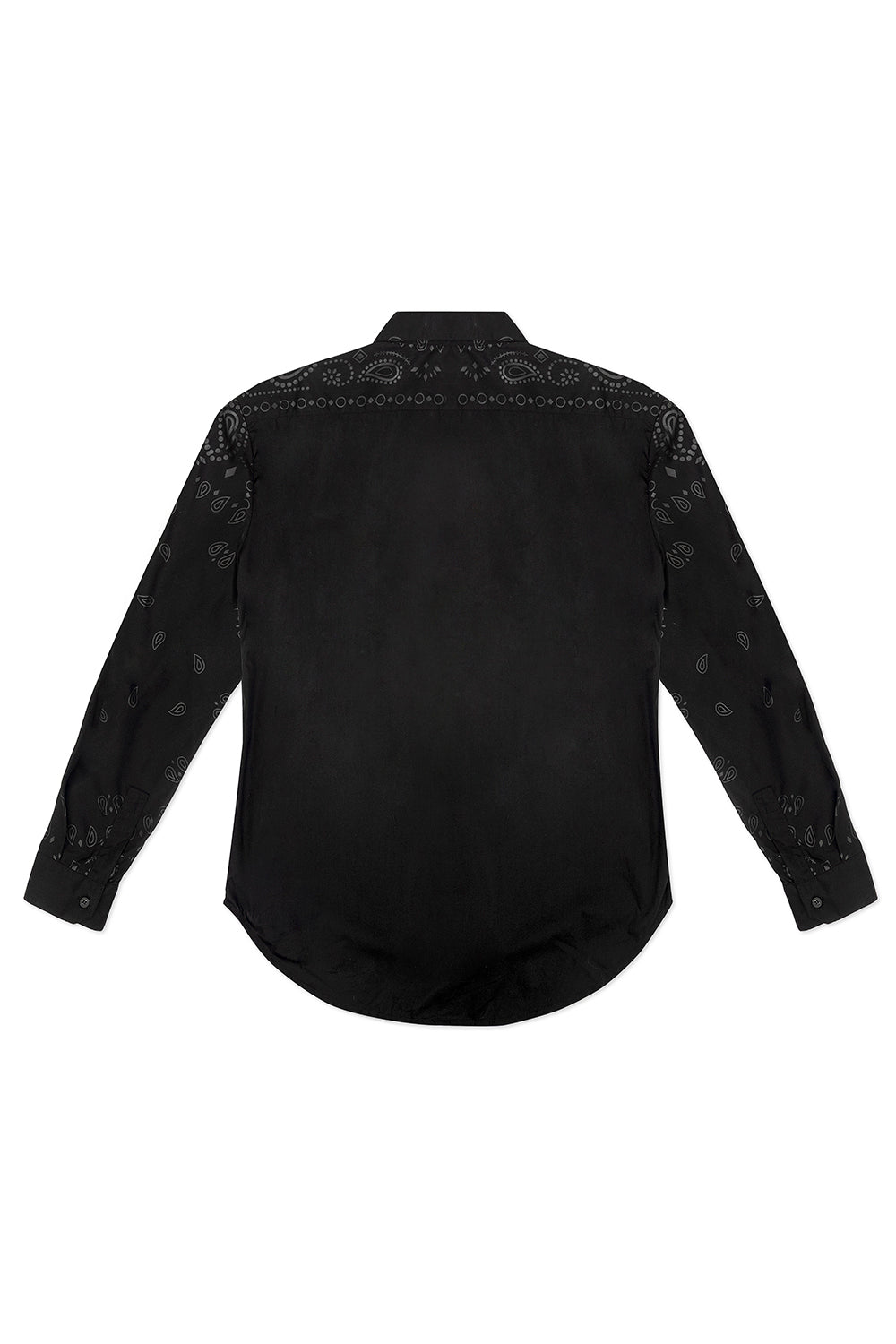 black bandana dress shirt BANDANA BUTTON DOWN SHIRT IN BLACK, Black / L