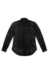 JONNY COTA BANDANA BUTTON DOWN SHIRT IN BLACK