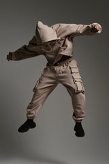 JONNY COTA FLEECE CARGO PANTS IN BLACK