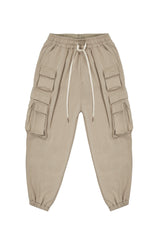 JONNY COTA FLEECE CARGO PANTS IN TAN