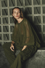 JONNY COTA JERSEY CARGO PANTS IN ARMY GREEN