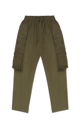 JONNY COTA JERSEY CARGO PANTS IN ARMY GREEN