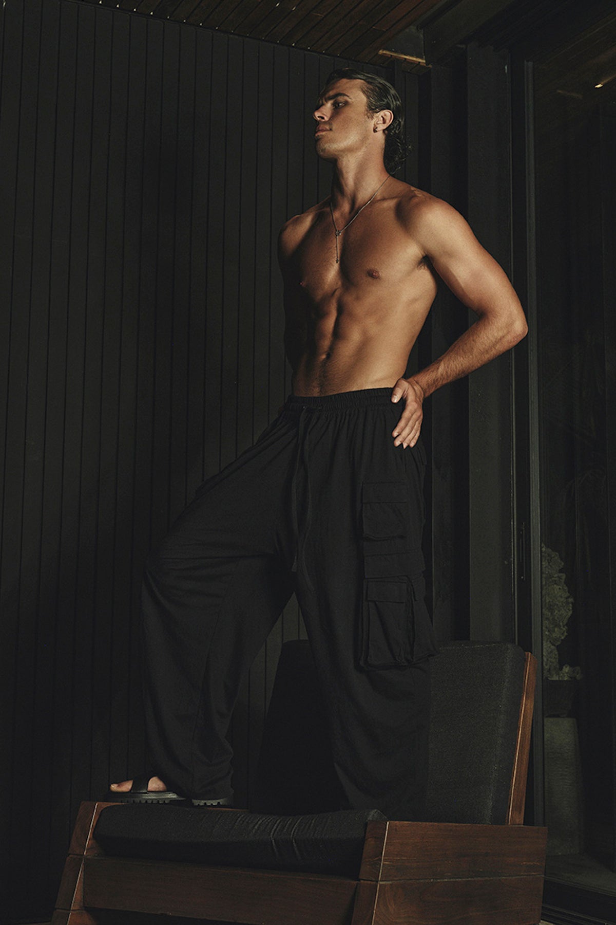 JERSEY CARGO PANTS IN BLACK – JONNY COTA