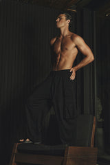 JONNY COTA JERSEY CARGO PANTS IN BLACK