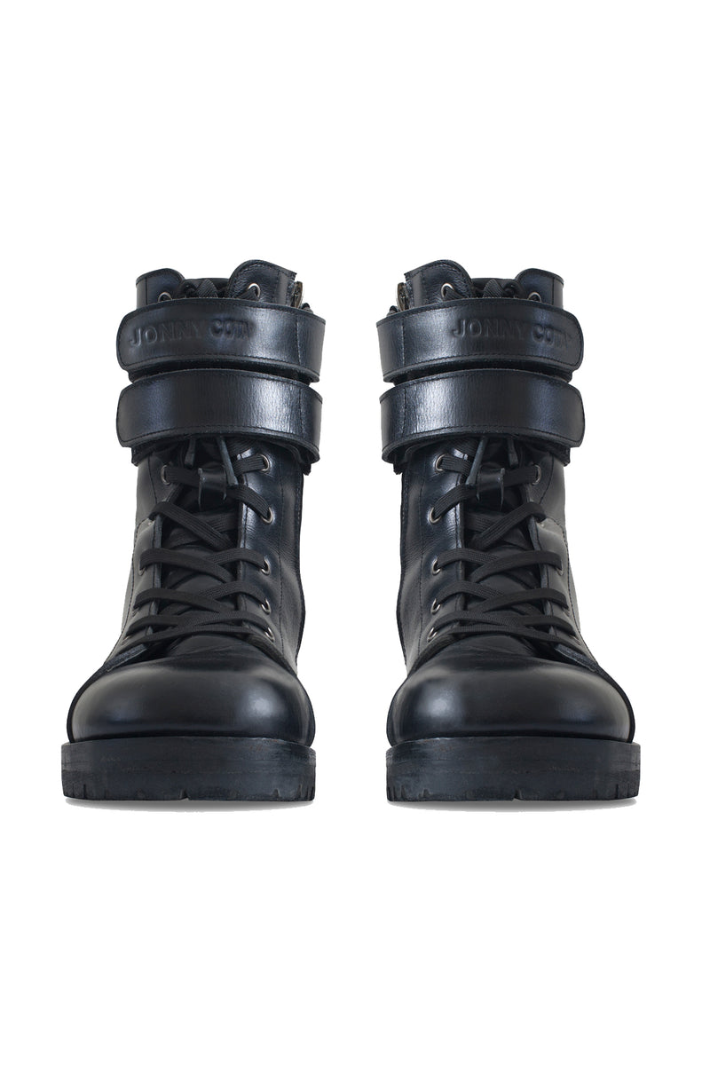 COMBAT BOOTS IN SHINY LEATHER – JONNY COTA