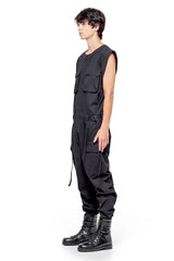 JONNY COTA mens-jumpsuit SLEEVELESS JUMPSUIT IN BLACK