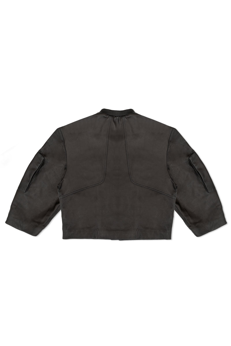 CROPPED BOMBER JACKET IN BLACK – JONNY COTA