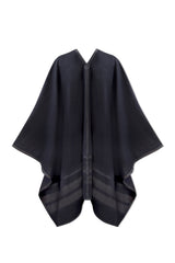 JONNY COTA mens-outerwear OS PONCHO IN BLACK LEATHER