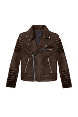 JONNY COTA mens-outerwear RACING JACKET IN BROWN LEATHER