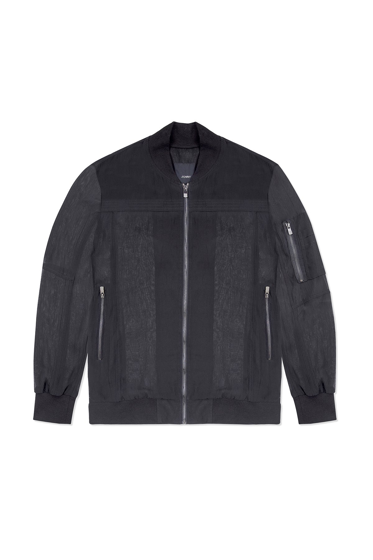 SHEER BOMBER JACKET IN BLACK – JONNY COTA