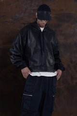 JONNY COTA mens-tops BOXER HOODIE IN LEATHER