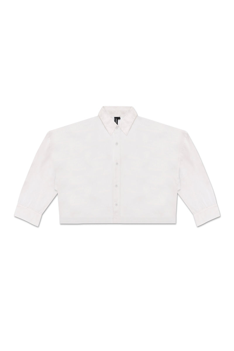 CROPPED COLLAR SHIRT IN WHITE – JONNY COTA