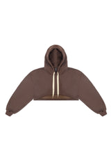JONNY COTA mens-tops CROPPED HOODIE IN BROWN
