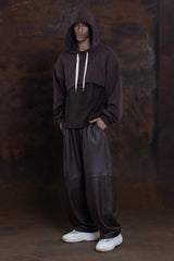 JONNY COTA mens-tops CROPPED HOODIE IN BROWN