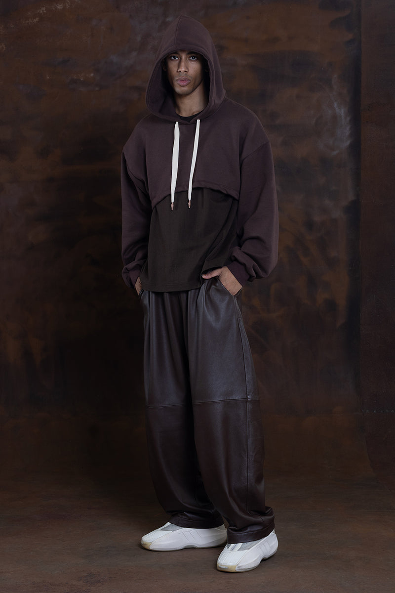 CROPPED HOODIE IN BROWN – JONNY COTA