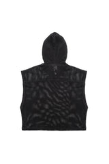 JONNY COTA mens-tops MESH SLEEVELESS HOODIE IN BLACK