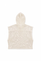 JONNY COTA mens-tops MESH SLEEVELESS HOODIE IN OFF WHITE