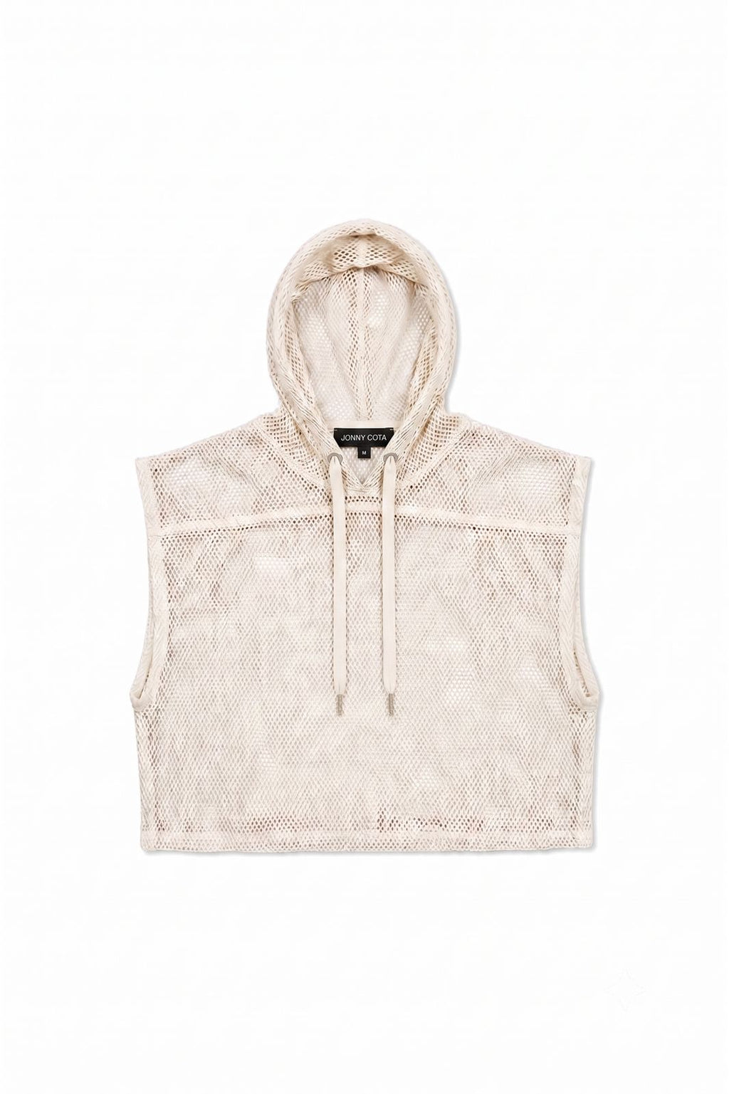 MESH SLEEVELESS HOODIE IN OFF WHITE – JONNY COTA