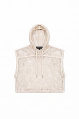 JONNY COTA mens-tops MESH SLEEVELESS HOODIE IN OFF WHITE