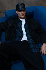 JONNY COTA mens-tops ORIGAMI FLANNEL SHIRT IN BLUE