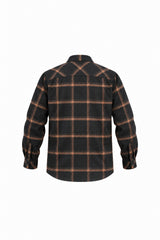 JONNY COTA mens-tops ORIGAMI FLANNEL SHIRT IN BROWN
