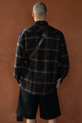 JONNY COTA mens-tops ORIGAMI FLANNEL SHIRT IN BROWN